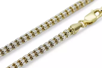 Dos colores 14k Oro única cadena Fantazy Excelente! cc069yw