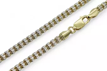 Dos colores 14k Oro única cadena Fantazy Excelente! cc069yw