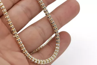 Zwei Farben 14k Gold einzigartige Fantazy Kette Hervorragend! cc069yw