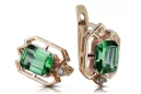 Kolczyki Vintage Biżuteria z różowego14k złota 585 ze szmaragdem i diamentem vec020r