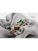 Emerald diamonds Vintage Earrings craft Original 14K Rose Gold vec020r