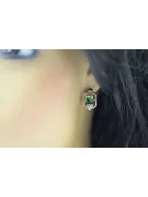 Diamantes esmeraldas Pendientes vintage artesanía Original 14K Rose Gold vec020r