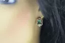 Emerald diamonds Vintage Earrings craft Original 14K Rose Gold vec020r