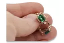 Kolczyki Vintage Biżuteria z różowego14k złota 585 ze szmaragdem i diamentem vec020r