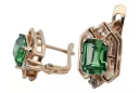 Kolczyki Vintage Biżuteria z różowego14k złota 585 ze szmaragdem i diamentem vec020r