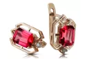 Ruby diamonds Vintage Earrings craft Original 14K Rose Gold vec020r