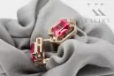 Ruby diamonds Vintage Earrings craft Original 14K Rose Gold vec020r