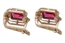 Ruby diamonds Vintage Earrings craft Original 14K Rose Gold vec020r