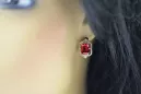 Ruby diamonds Vintage Earrings craft Original 14K Rose Gold vec020r