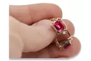 Ruby diamonds Vintage Earrings craft Original 14K Rose Gold vec020r