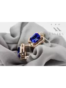 Sapphire diamonds Vintage Earrings craft Original 14K Rose Gold vec020r