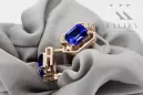 Sapphire diamonds Vintage Earrings craft Original 14K Rose Gold vec020r