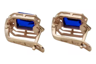 Sapphire diamonds Vintage Earrings craft Original 14K Rose Gold vec020r