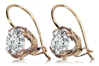 Boucles d'oreilles style vintage Zircon Original Vintage 14K Or Rose vec029r