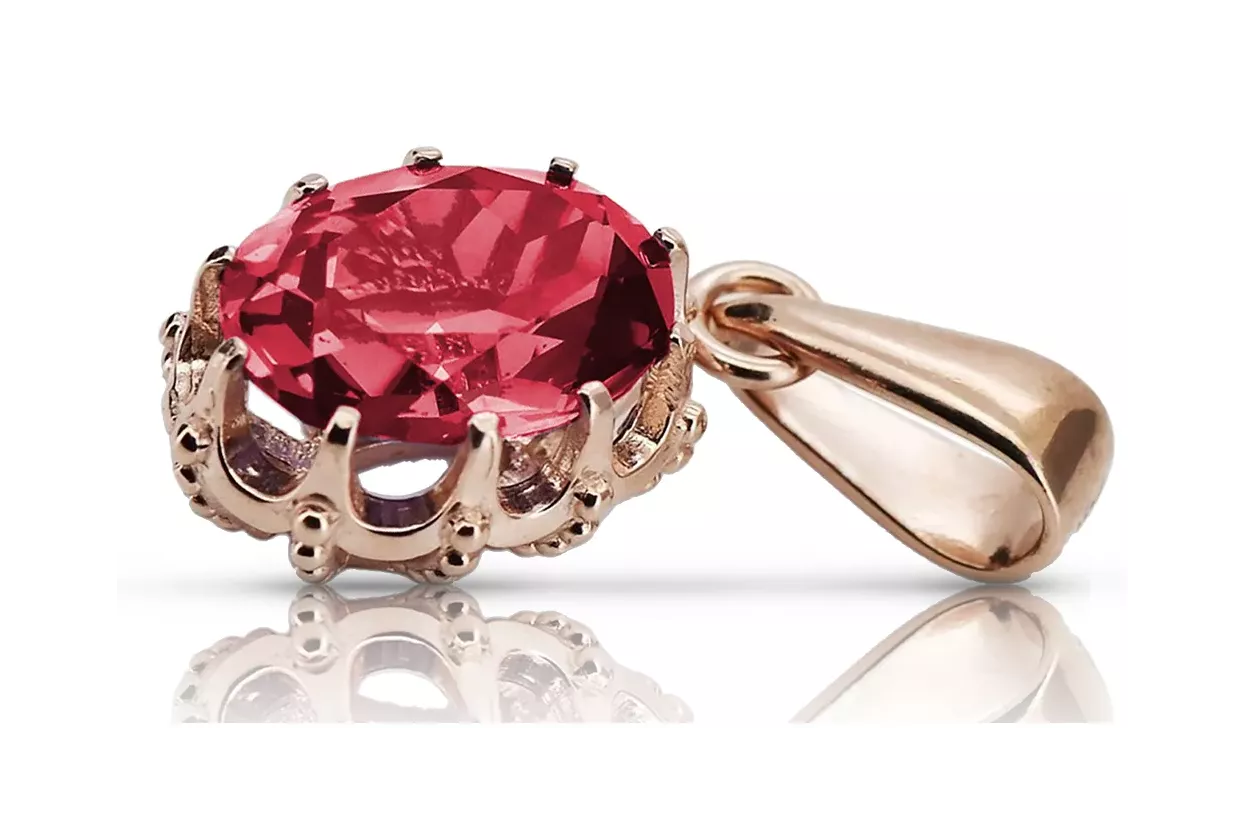 Vintage craft Pendant Ruby Original 14K Rose Gold vpc008r Vintage craft Pendant Ruby Original 14K Rose Gold vpc008r