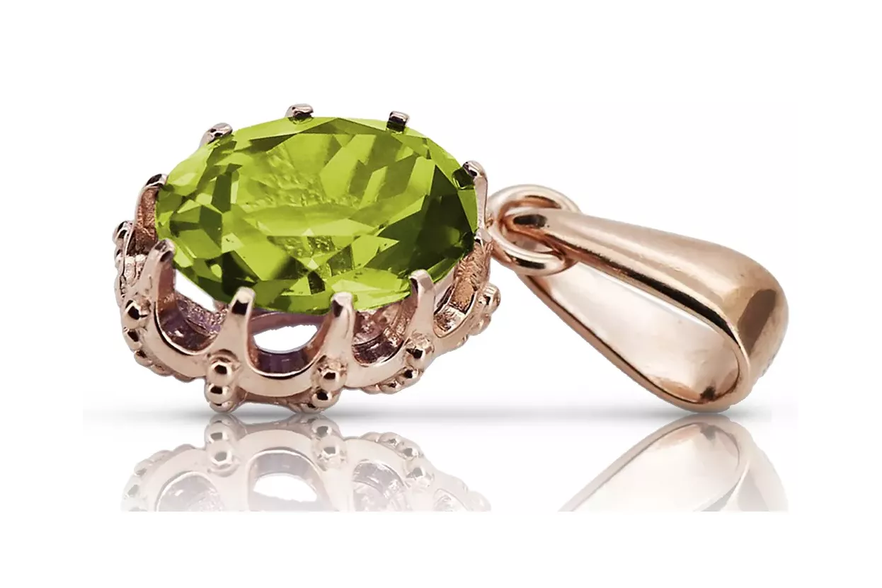 Pendentif Jaune Peridot Original Vintage 14K Rose or Vintage vpc008r Pendentif Jaune Peridot Original Vintage 14K Rose or Vintage vpc008r