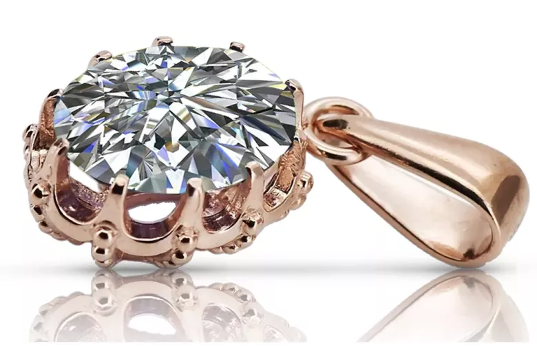 Estilo vintage Colgante Zircon Original Vintage 14K Rose Oro vpc008r