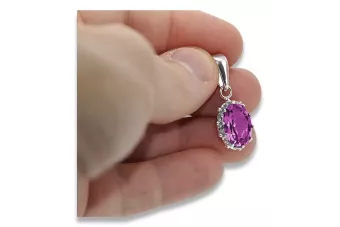 Sterling Silber 925 Amethyst Anhänger Vintage vpc008s