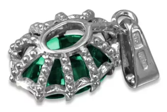 Стерлинговое серебро 925 пробы Изумруд Кулон Винтаж украшения vpc008s