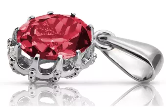 Vintage Jewlery Pendant Ruby Sterling silver 925 vpc008s