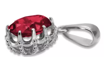 Vintage Jewlery Pendant Ruby Sterling silver 925 vpc008s