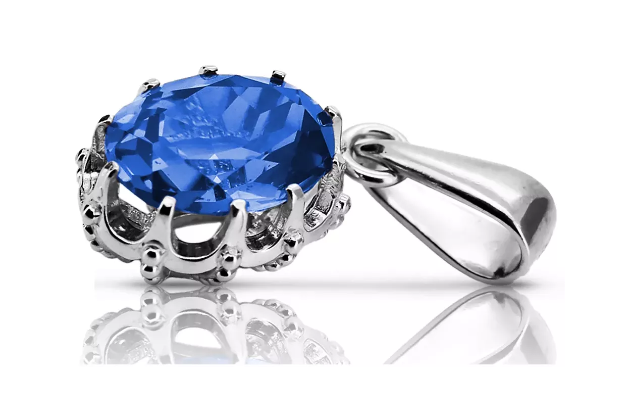 Lira sterlină de argint 925 Safir Pandantiv Stil Vintage vpc008s Lira sterlină de argint 925 Safir Pandantiv Stil Vintage vpc008s