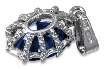 Висулка Сапфир Стерлингово сребро 925 Винтидж крафт vpc008s