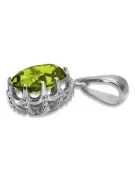 Plata de ley 925 Peridoto amarillo Colgante Vintage vpc008s