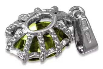 Gelber Peridot Sterling Silber 925 Anhänger Vintage Schmuck vpc008s
