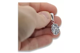 Sterling silver 925 Zircon Pendant Vintage style vpc008s