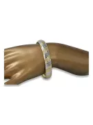 Yellow white Italian 14k gold fancy bracelet cbt003yw