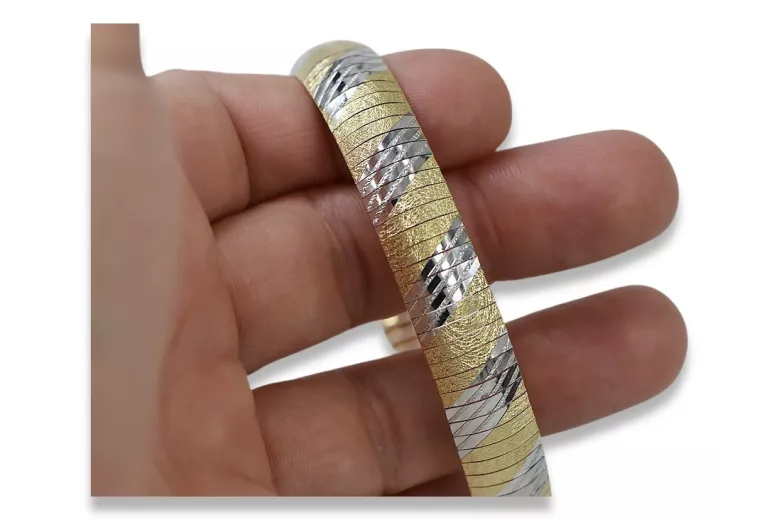 Gelb weiß Italienisch 14k gold fancy Armband cbt003yw