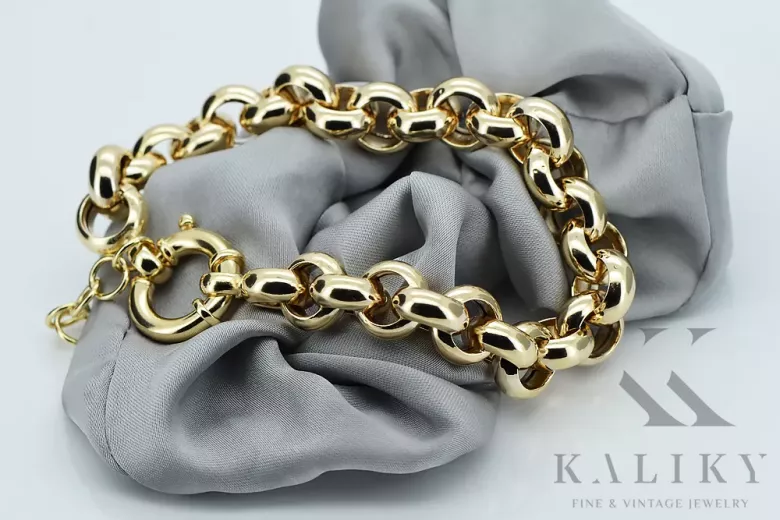 Pulsera de anclaje amarillo italiano de 14 quilates de oro cb025y Pulsera de anclaje amarillo italiano de 14 quilates de oro cb025y