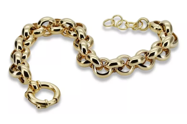 Pulsera de anclaje amarillo italiano de 14 quilates de oro cb025y Pulsera de anclaje amarillo italiano de 14 quilates de oro cb025y