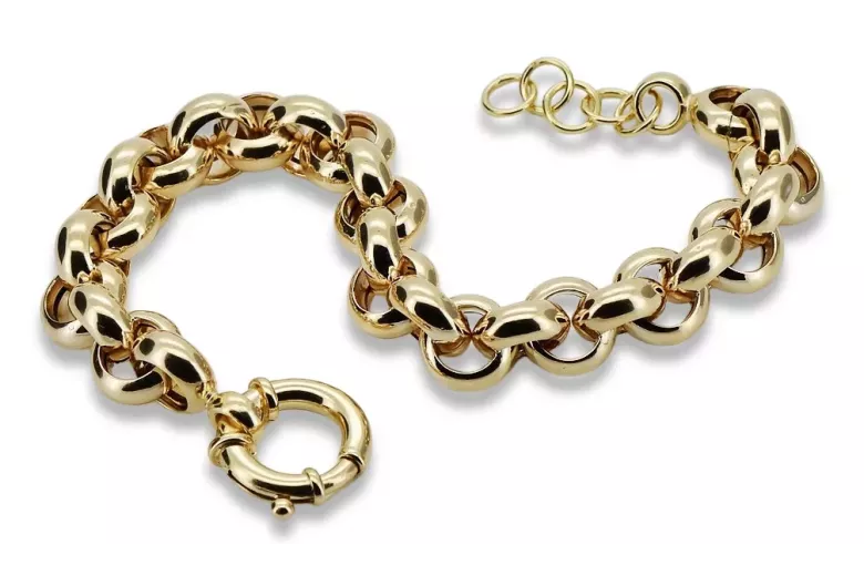 Pulsera de anclaje amarillo italiano de 14 quilates de oro cb025y Pulsera de anclaje amarillo italiano de 14 quilates de oro cb025y