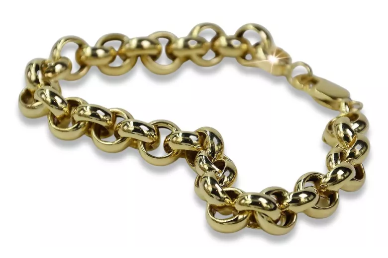 Pulsera de anclaje amarillo italiano de 14 quilates de oro cb025y Pulsera de anclaje amarillo italiano de 14 quilates de oro cb025y