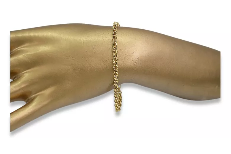 Pulsera de anclaje amarillo italiano de 14 quilates de oro cb025y Pulsera de anclaje amarillo italiano de 14 quilates de oro cb025y