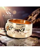 Russe soviétique rose rose 14k 585 or Bague vintage vrn025