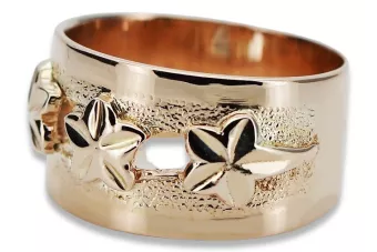 Russe soviétique rose rose 14k 585 or Bague vintage vrn025