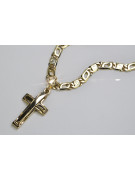 Cruz de oro con una cadena ★ zlotychlopak.pl Sello de oro 585 333 ¡★ Precio bajo!