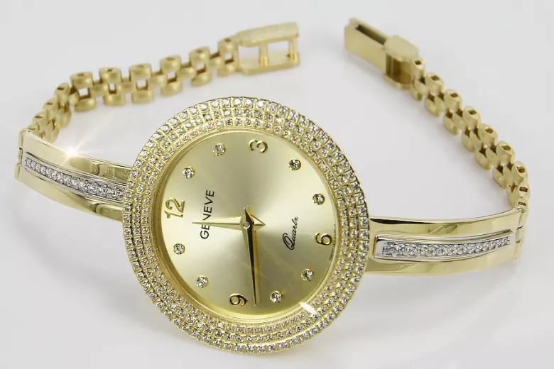 Italienische gelb  Damenuhr Geneve Lady Geschenk lw113y