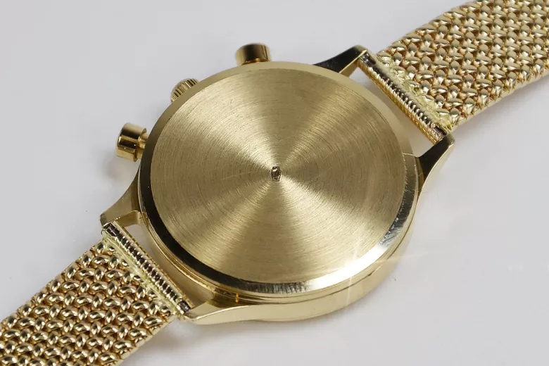 Gold men's watch Geneve ★ zlotychlopak.pl ★ Gold purity 585 333 Low Price!