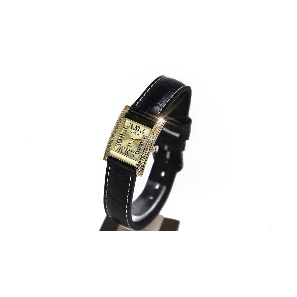 Gold men's watch Geneve ★ zlotychlopak.pl ★ Gold purity 585 333 Low Price!