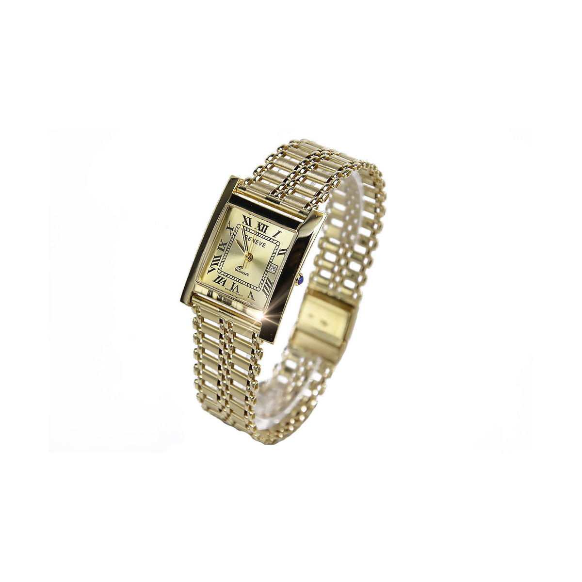 Gold men's watch Geneve ★ zlotychlopak.pl ★ Gold purity 585 333 Low Price!