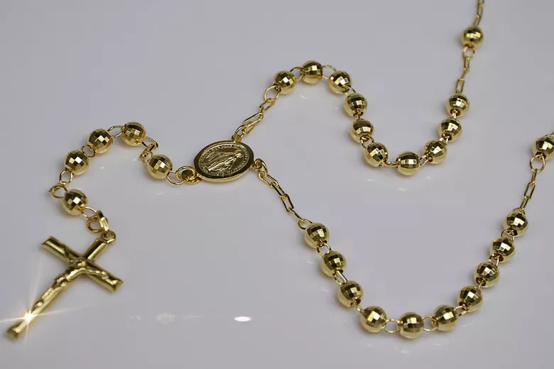 Yellow rose gold rosary chain ★ russiangold.com ★ Gold 585 333 Low price