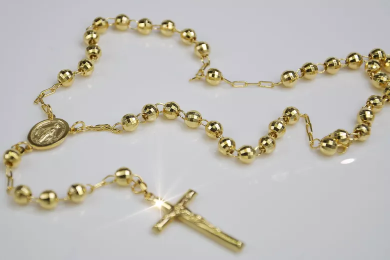 Yellow rose gold rosary chain ★ russiangold.com ★ Gold 585 333 Low price