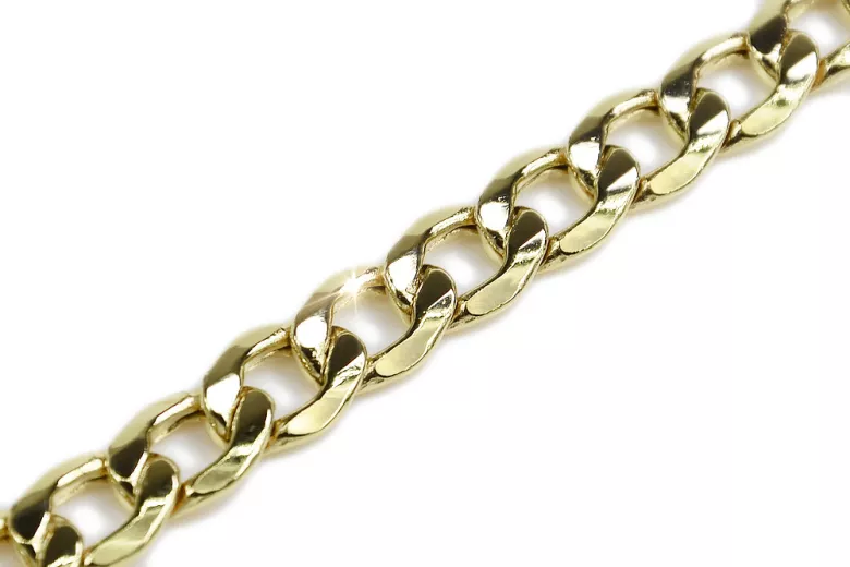 Italian yellow 14k gold Gourmette chain cc037y