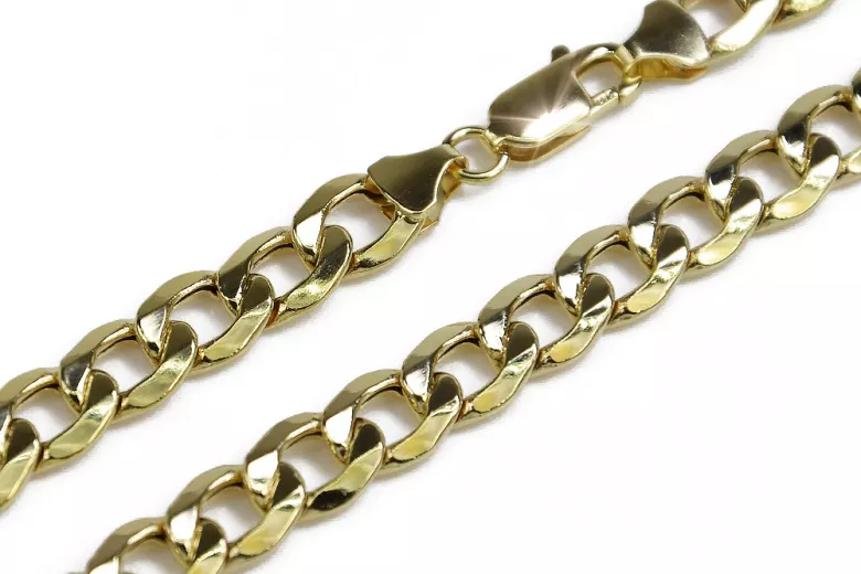 Italian yellow 14k gold Gourmette chain cc037y