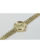 Italienische gelbe Damenuhr Geneve aus 14 Karat 585er Gold lw009y