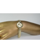 Italienische gelbe Damenuhr Geneve aus 14 Karat 585er Gold lw009y